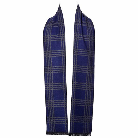 Mens Scarf Winter Fashion - Navy/Grey - Picture 1 of 5
